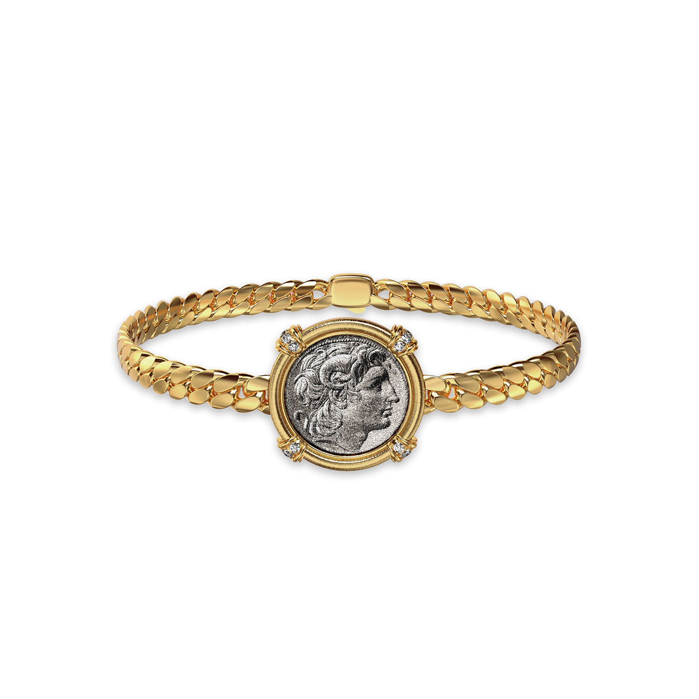 Bracelet pièce 'Le Grand Civitas' Alexandre le Grand, diamant blanc