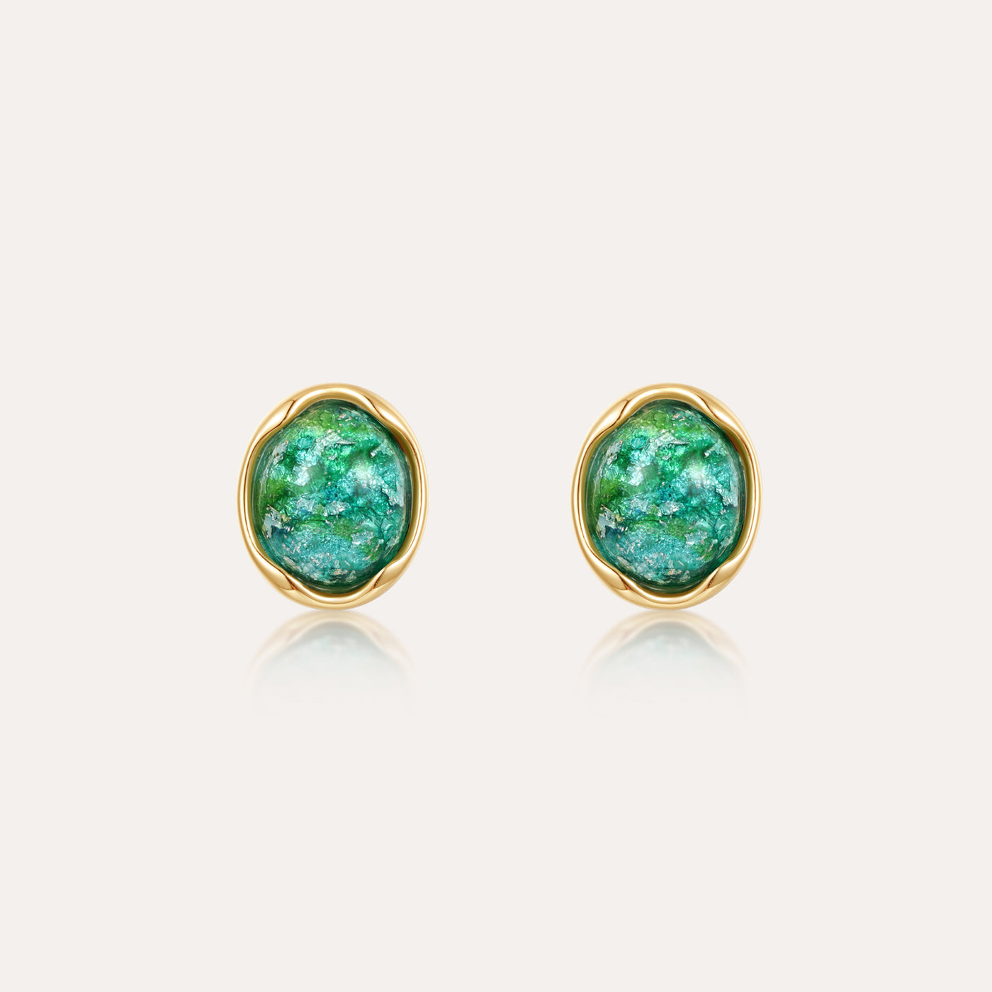 ‘Universe’ Enamel Lava Earrings, Oval