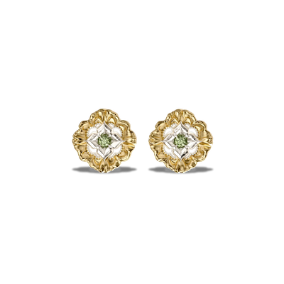 Pendientes barrocos de diamante, diamante verde