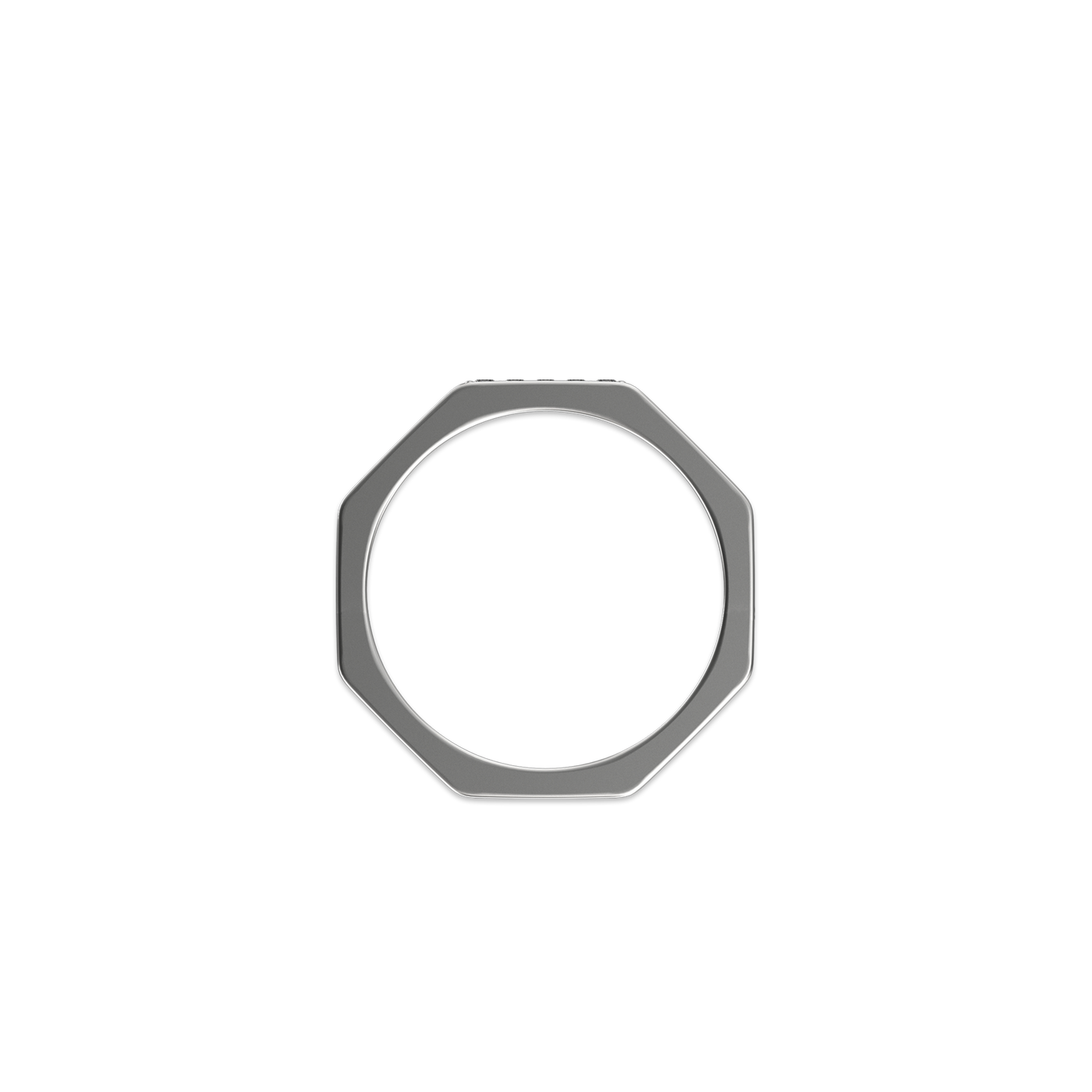 Octagon Band Ring, White Diamond