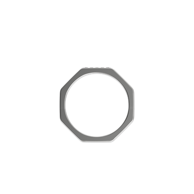 Octagon Band Ring, White Diamond