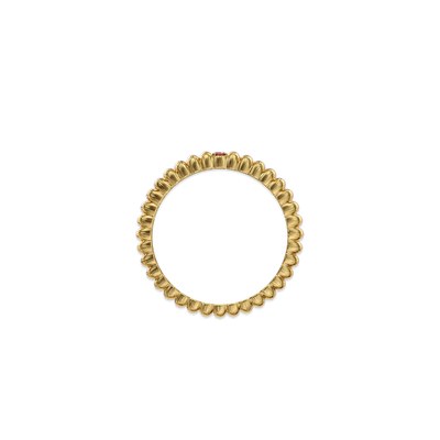 Anillo abovedado de piedra preciosa Puffy