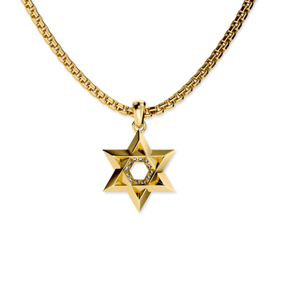 Star of David Pendant, White Diamond - PASCAL#color_18k-yellow-gold-vermeil-white-diamond
