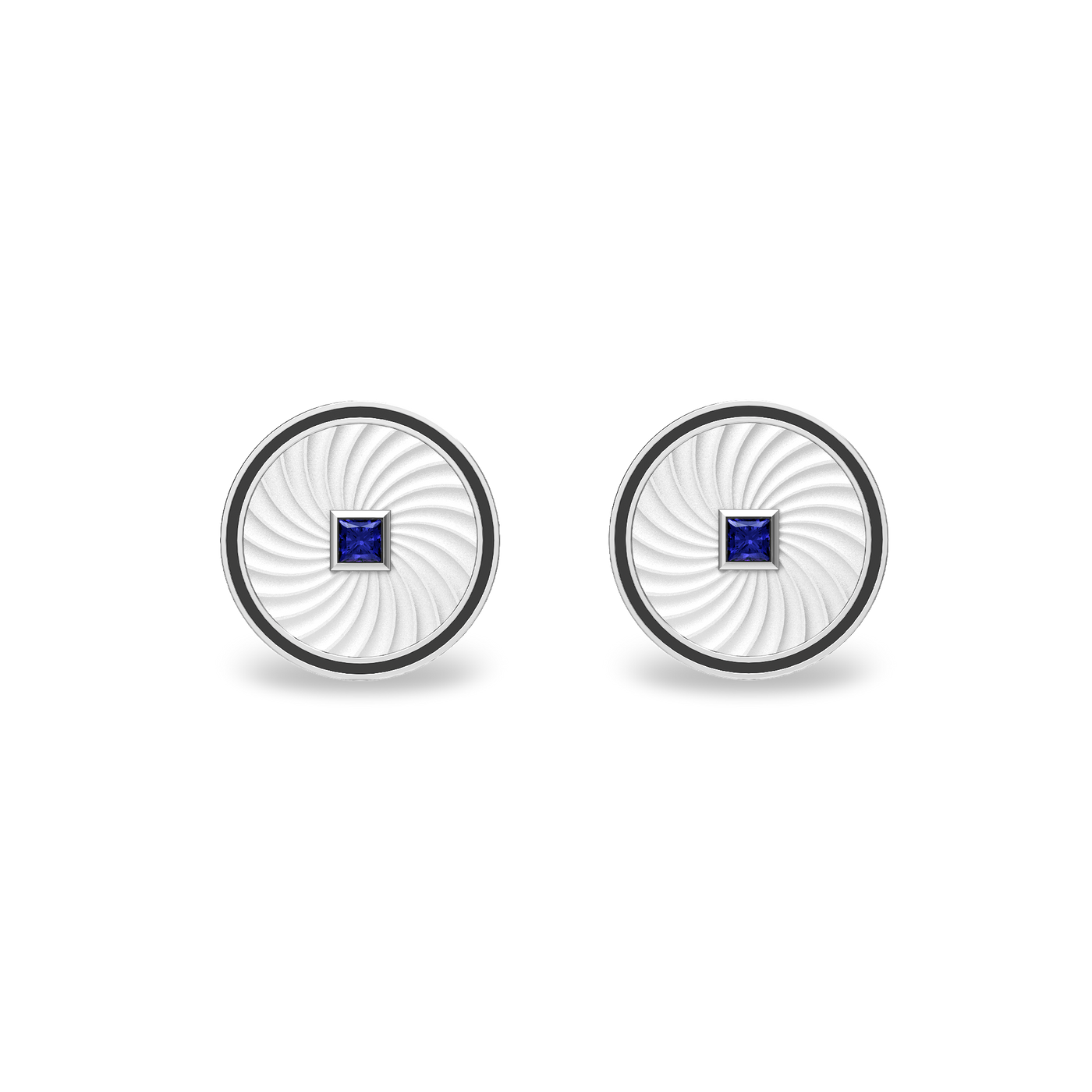 Circular Swirl Gemstone Cufflinks