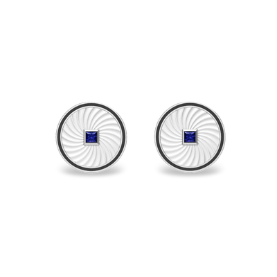 Circular Swirl Gemstone Cufflinks