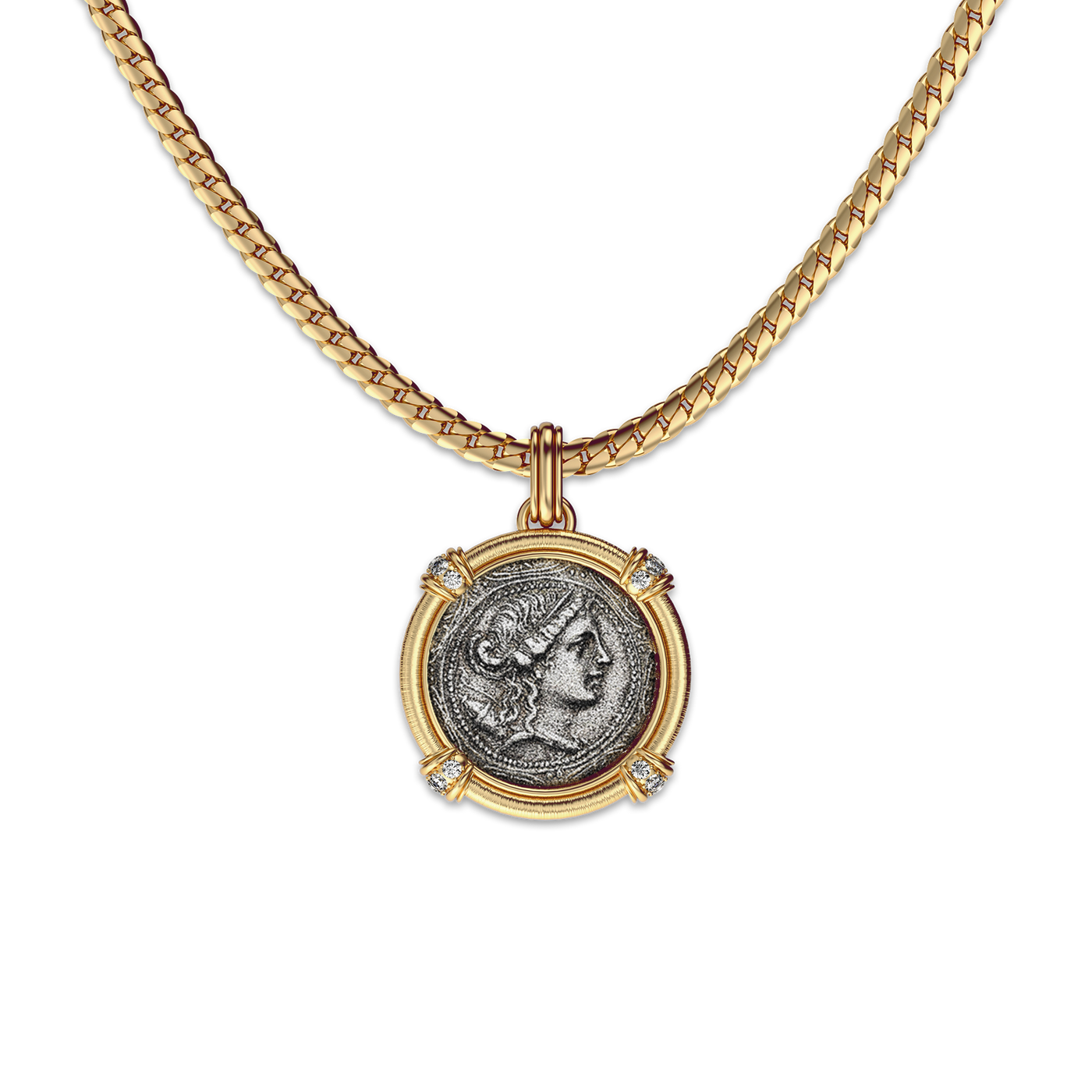 The Great Civitas Artemis Coin Pendant, White Diamond - PASCAL
