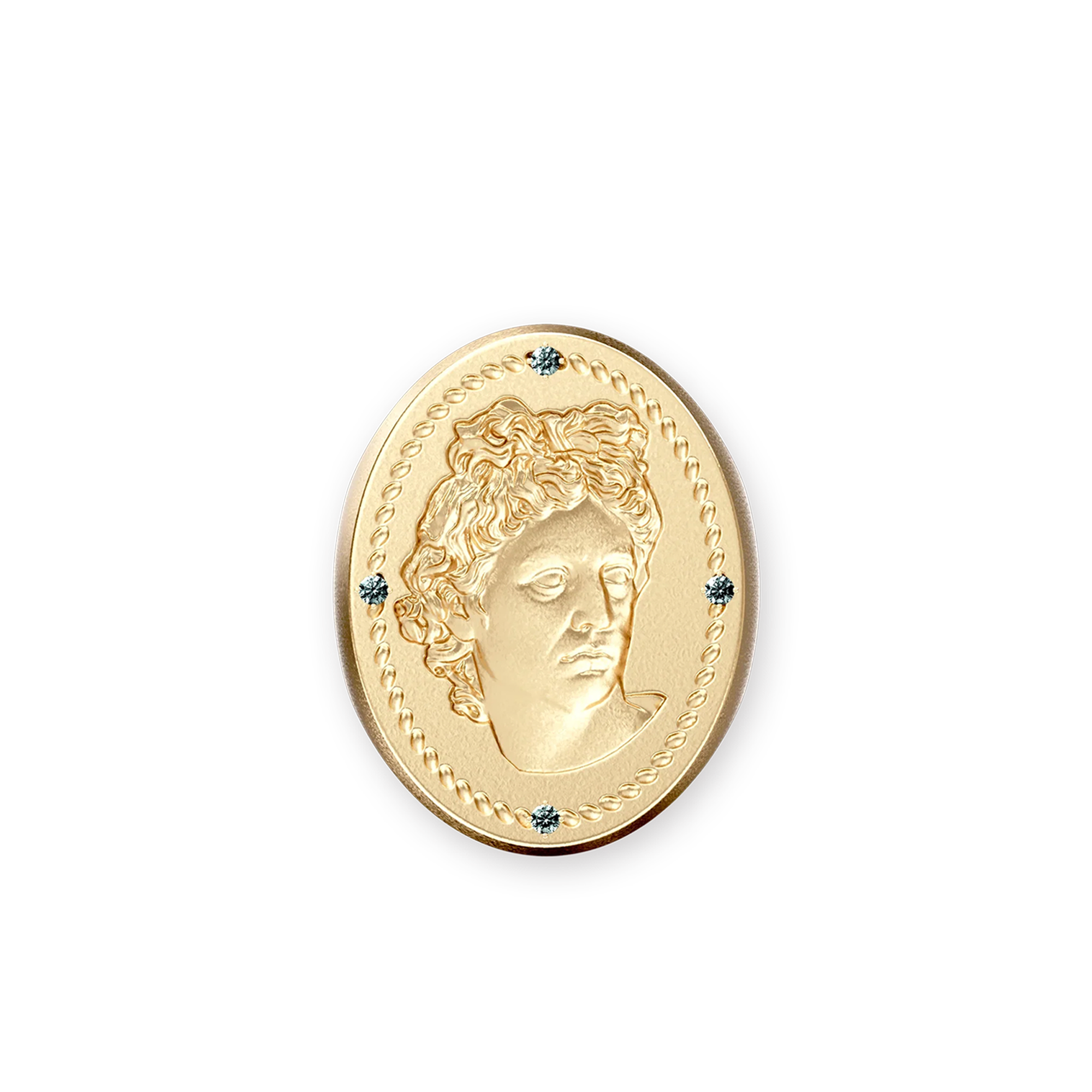 Olympus Apollo Signet Ring, Green Diamond - PASCAL