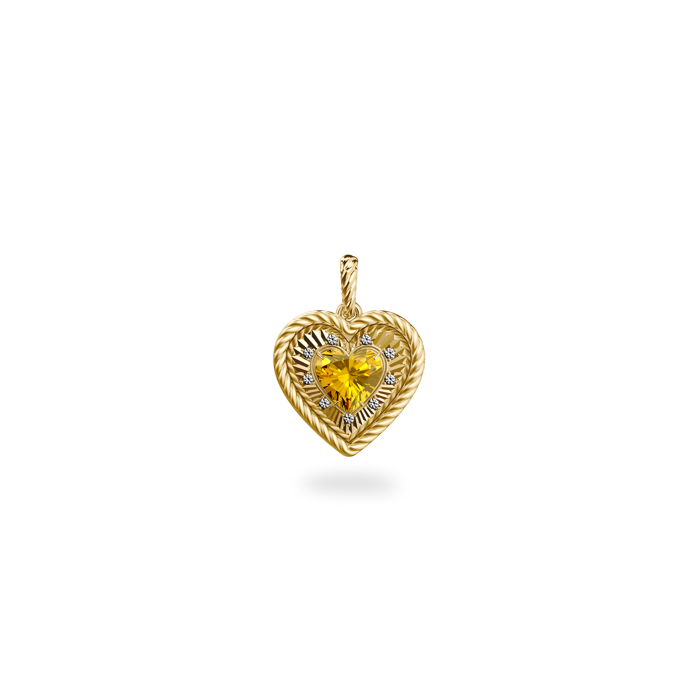 'The Bonbon' Heart Necklace, White Diamond
