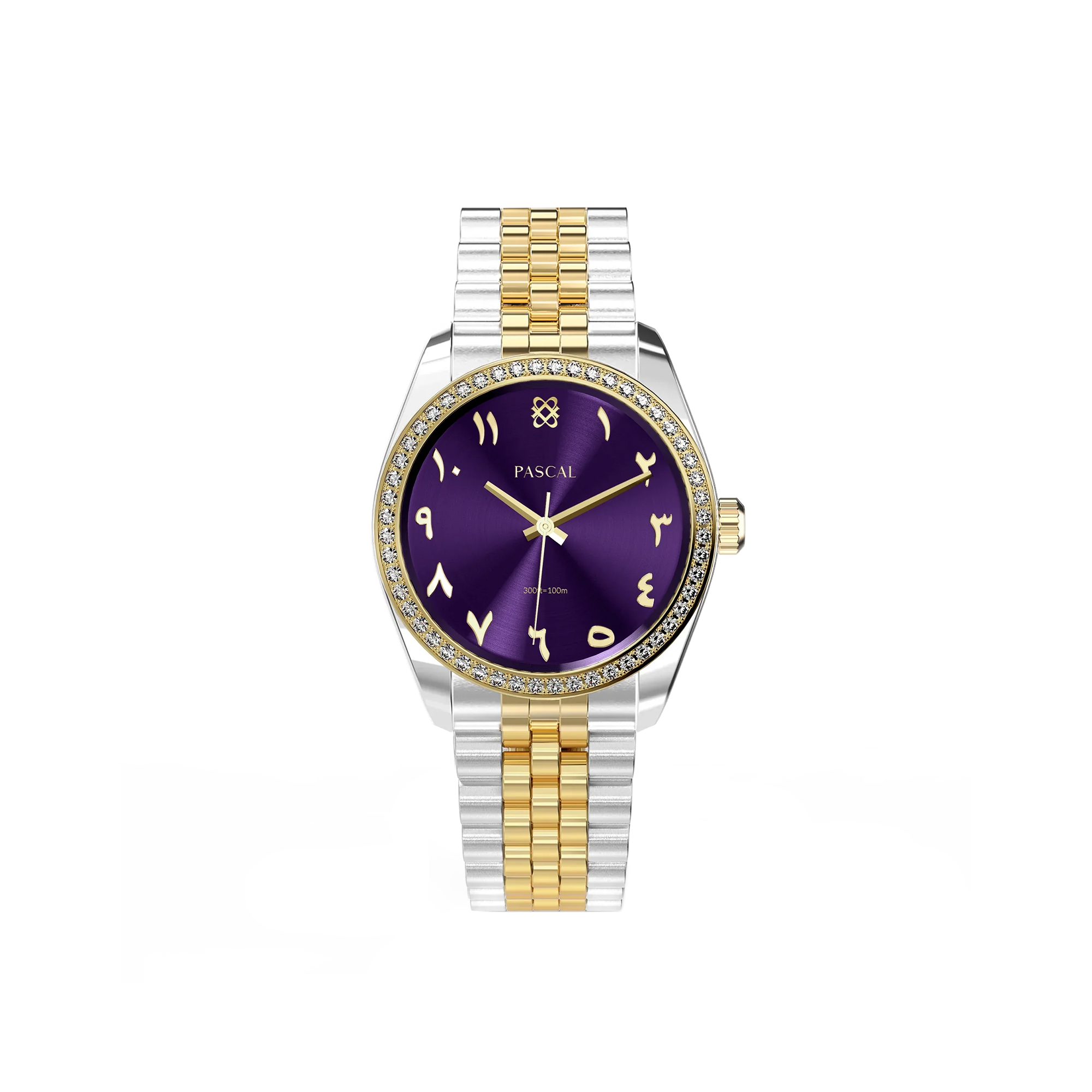 Luxe Classic Arabic Diamond Watch in Lavender Twilight / Silver & Gold - PASCAL