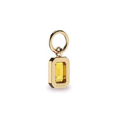 Esmeralda Cut Gemstone Hoop Charm