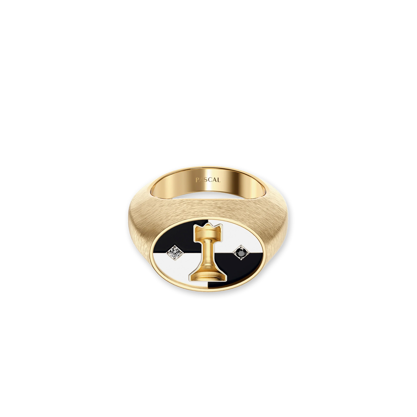 Chess Rook Diamond 'The Chess' Diamond Ring, Rook, Black Diamond | PASCAL