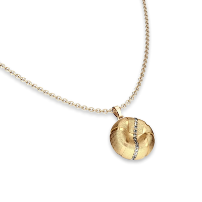Ciondolo lineare a diamante "The Basketball" palla storta, diamante bianco