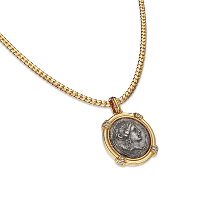 Ciondolo con moneta Artemis "The Great Civitas", diamante bianco