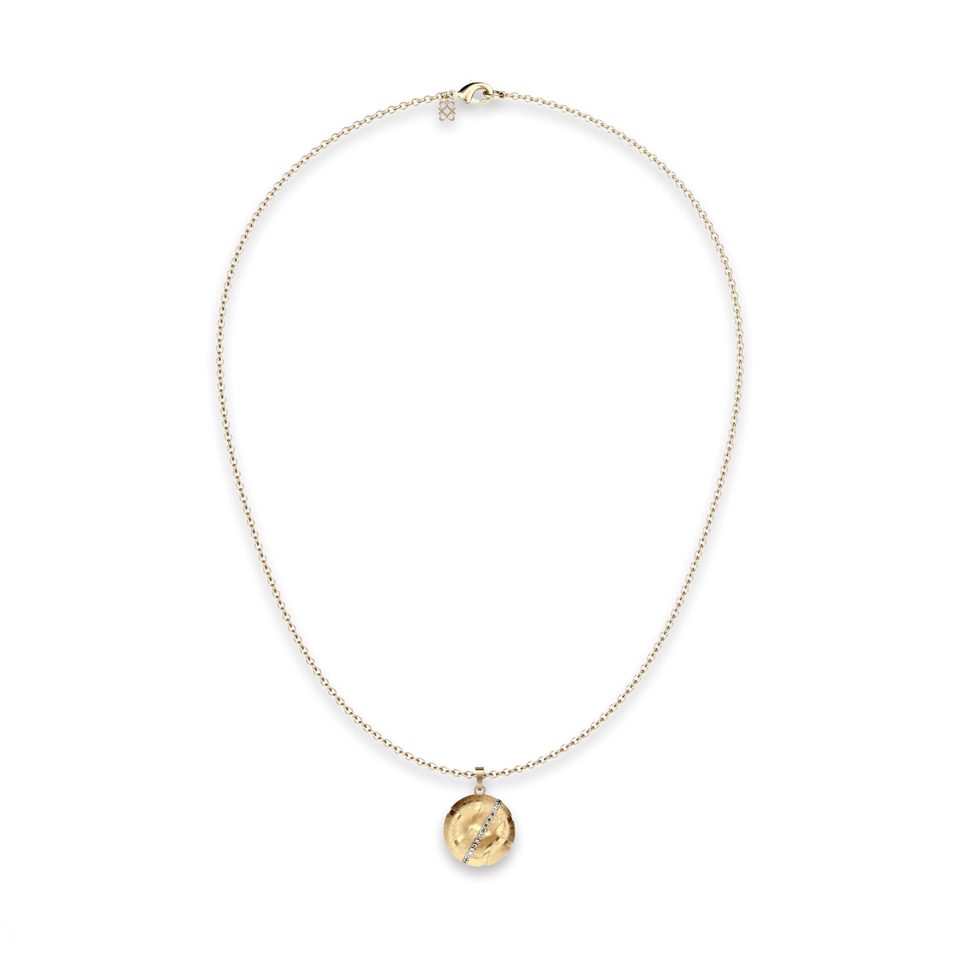 Ciondolo lineare a diamante "The Basketball" palla storta, diamante bianco