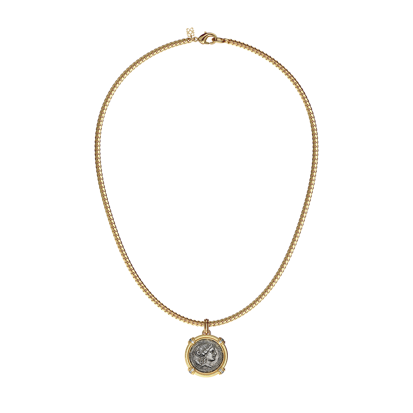 Ciondolo con moneta Artemis "The Great Civitas", diamante bianco