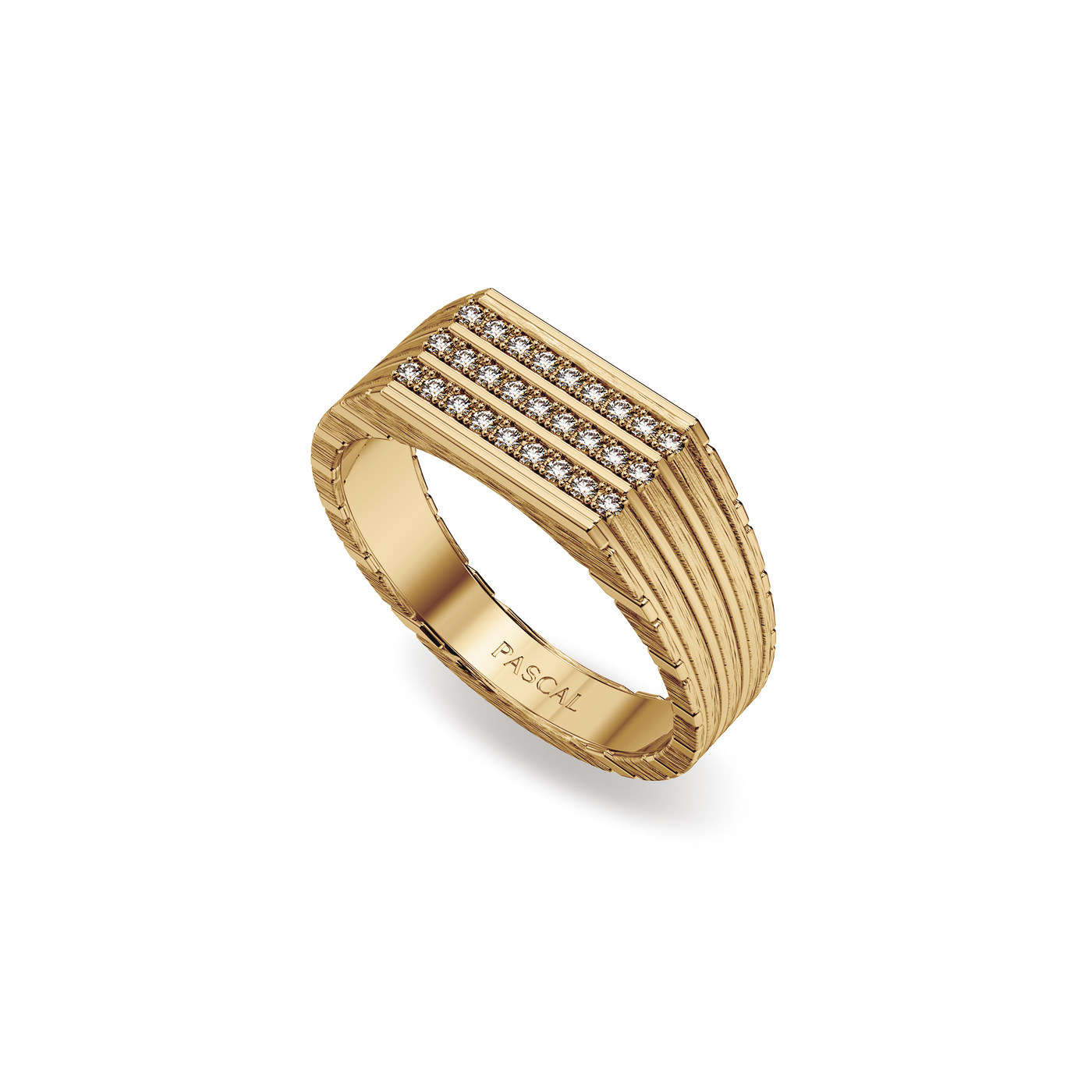 Geo Interval Diamond Signet Ring