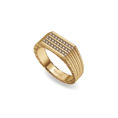 Geo Interval Diamond Signet Ring