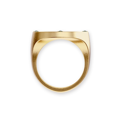 Anello a sigillo Apollo "Olympus", diamante verde