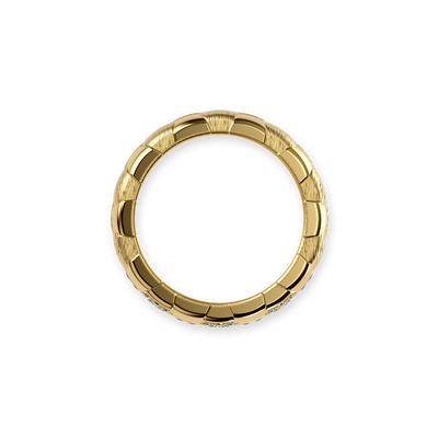 Anillo de banda "The Soccer", pavé de diamantes blancos