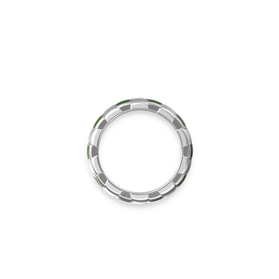 'The Soccer' Super Eagles Band Ring, White Diamond