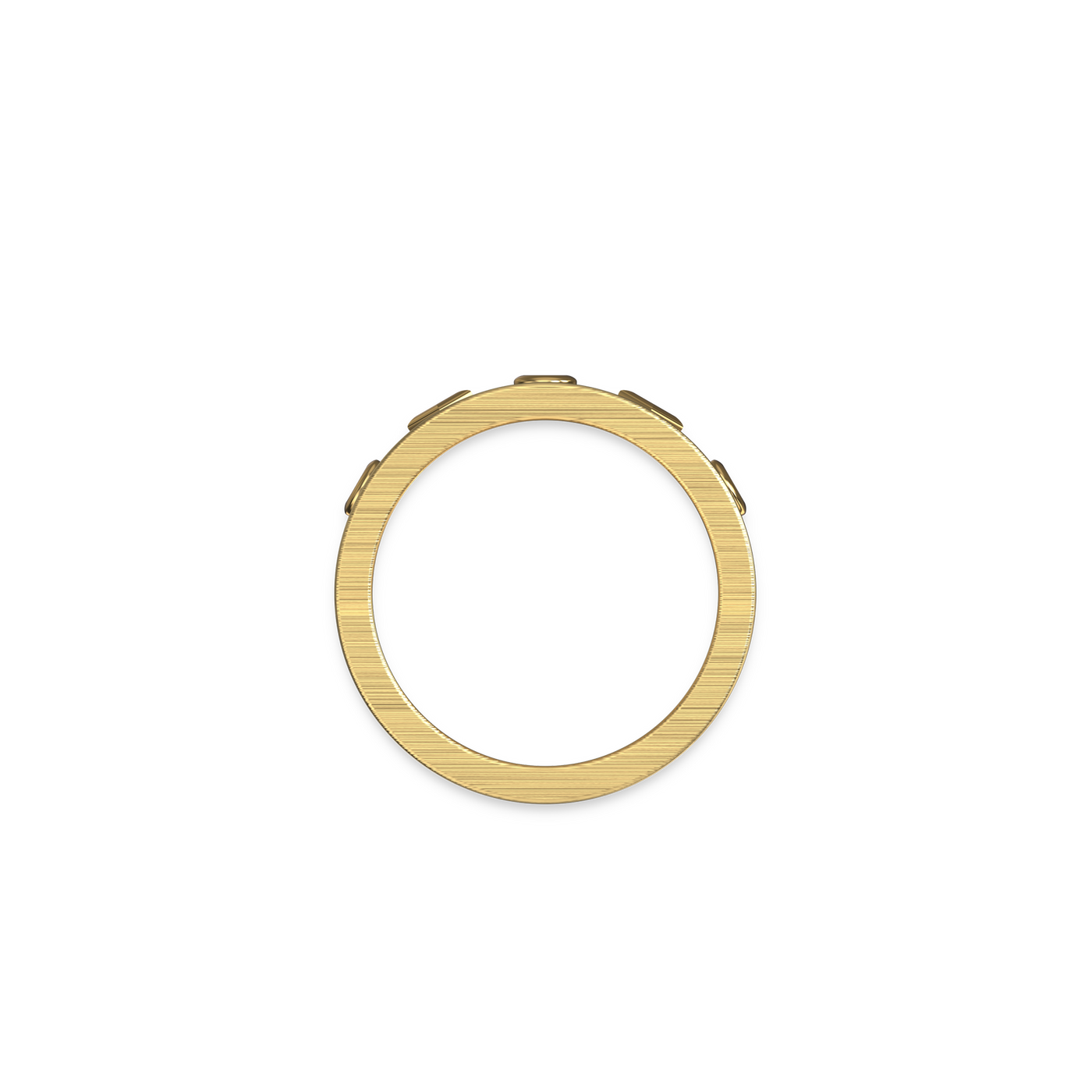 Round Rhomb Band Ring, White Diamond