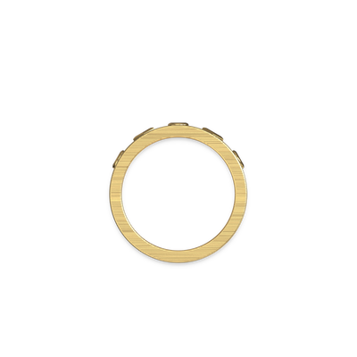 Round Rhomb Band Ring, White Diamond