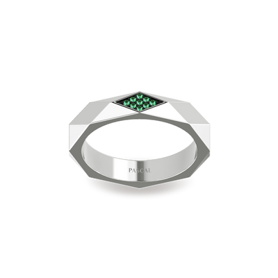 Anillo de banda de diamante Pave biselado