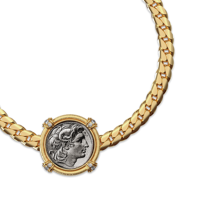Bracelet pièce 'Le Grand Civitas' Alexandre le Grand, diamant blanc