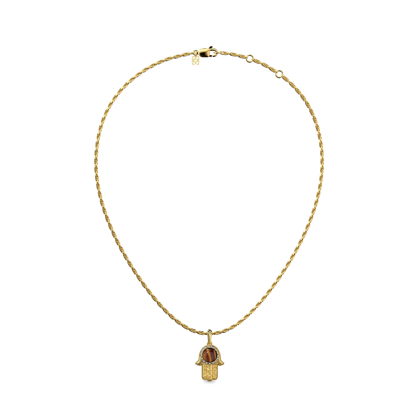 Colgante 'The Spiritual' Hamsa, Halo de Diamantes Blancos