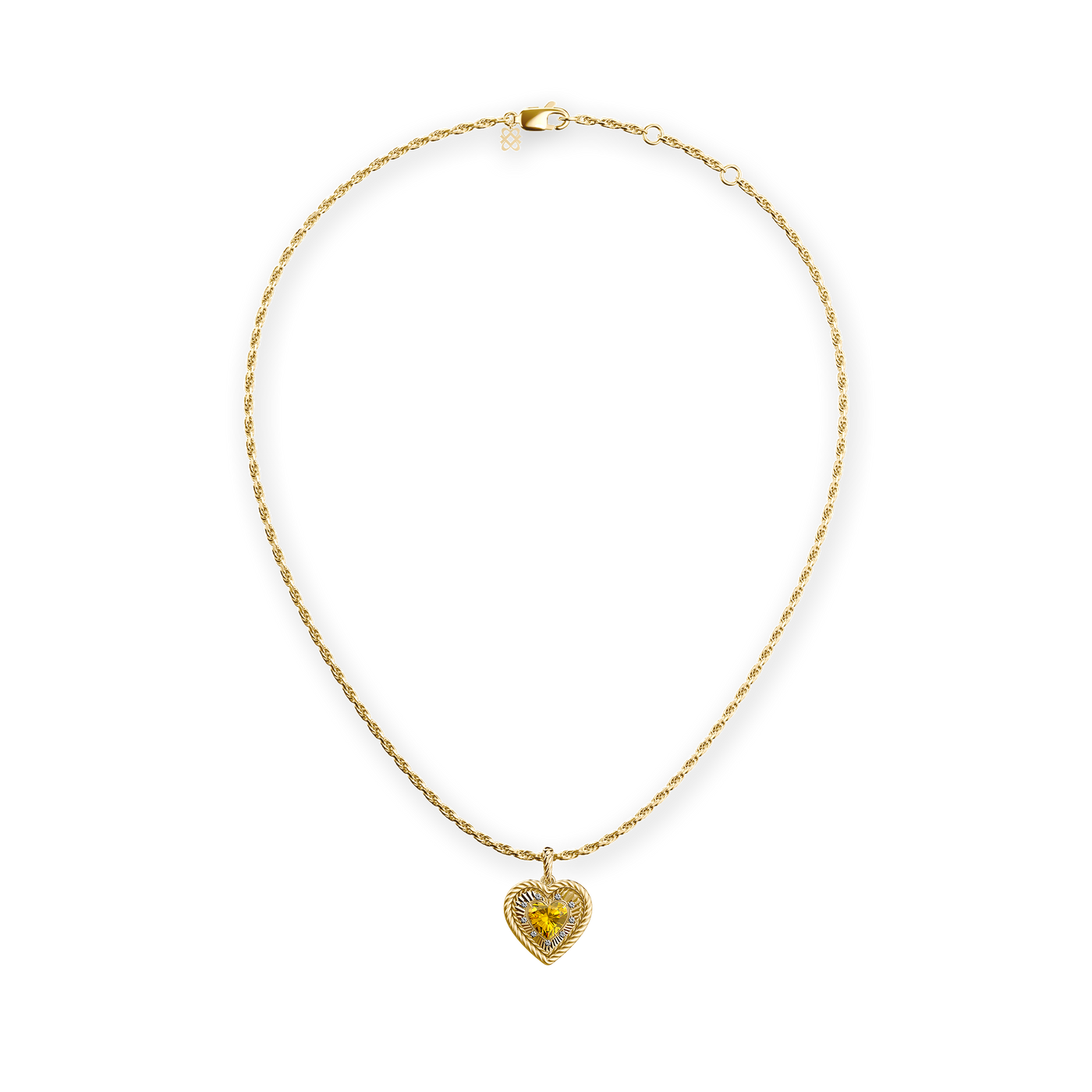 'The Bonbon' Heart Necklace, White Diamond
