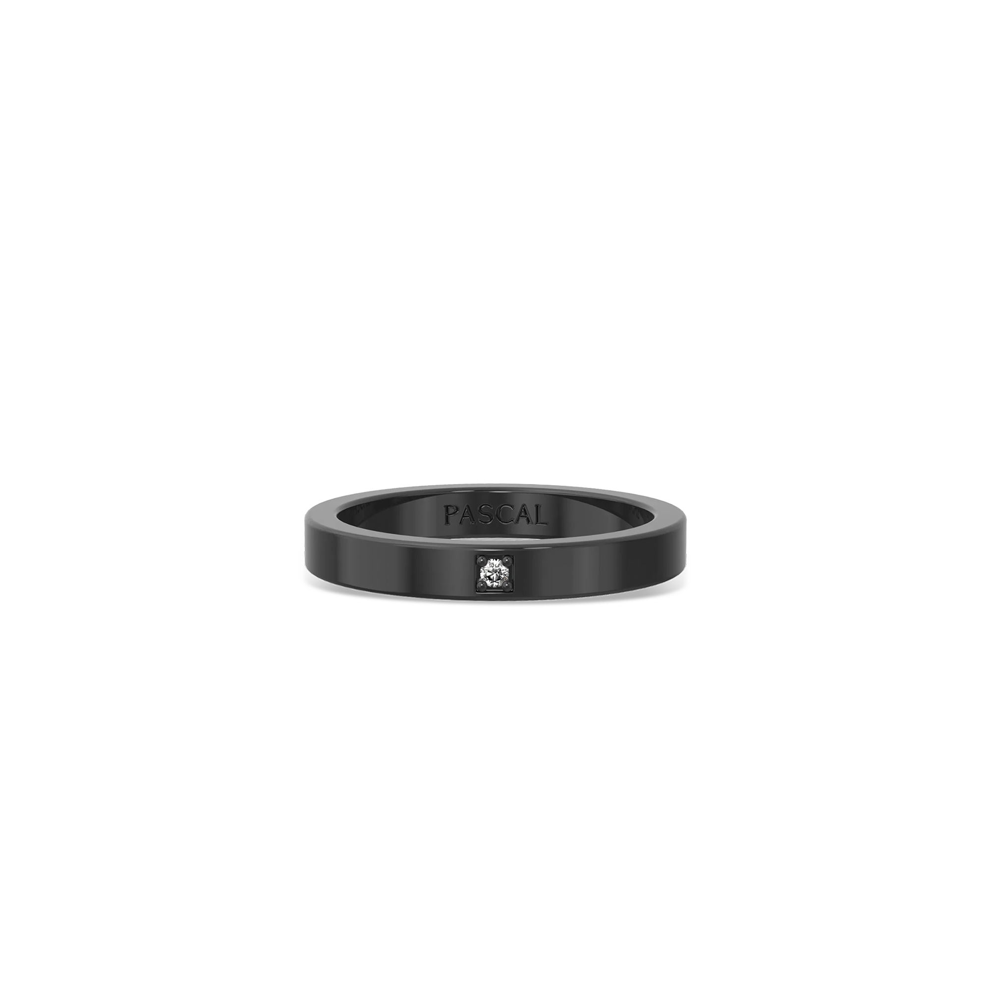 Eternity Band Diamond Promise Ring in black titanium with sleek contemporary look#color_black-titanium-white-diamonds