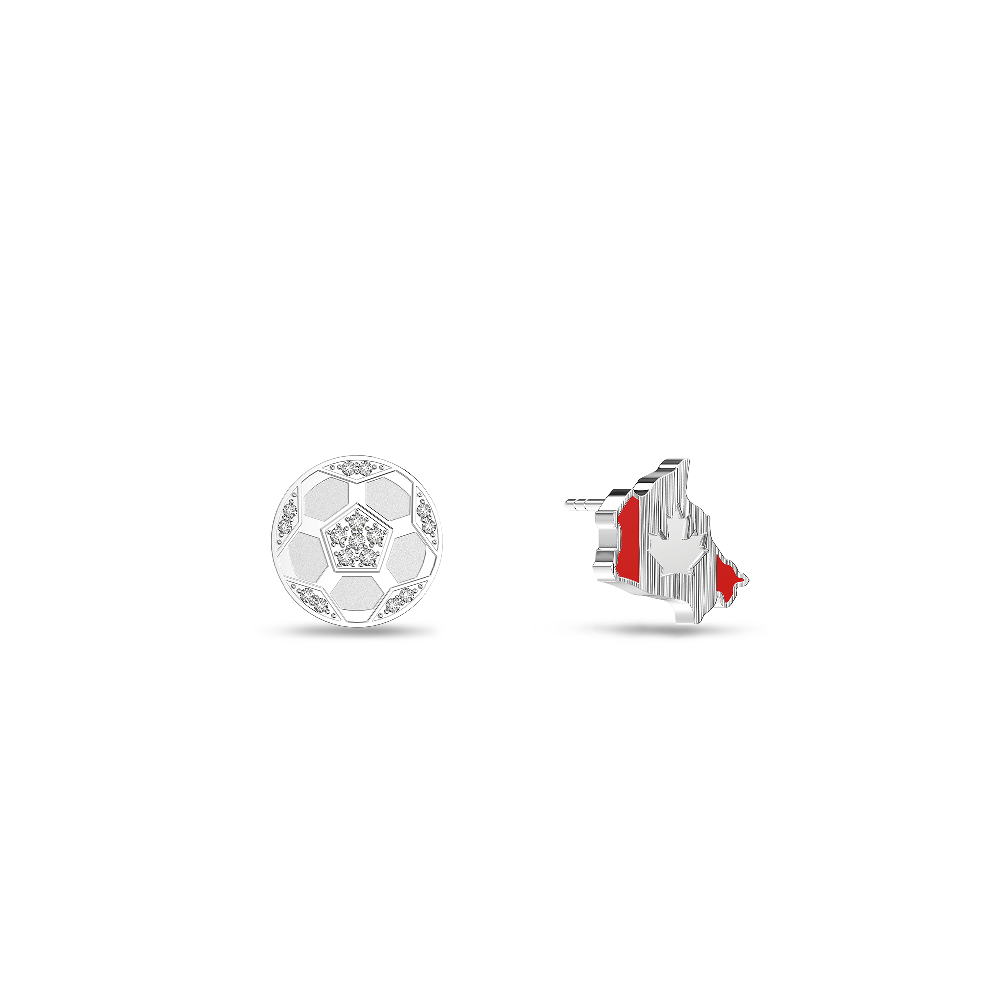 'World Cup 26' Diamond Earrings, Canada