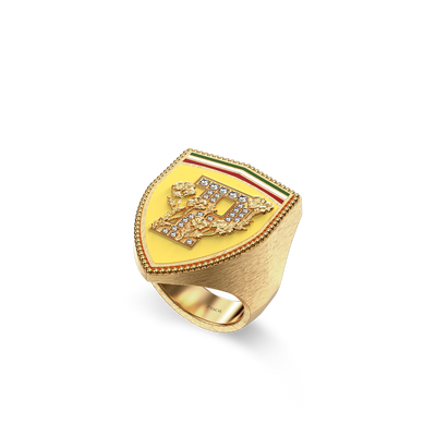 The Speed Shield Signet Ring, White Diamond Pavé - PASCAL