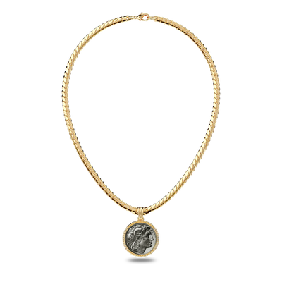 Pendente Moeda Alexandre, o Grande, Diamante Branco