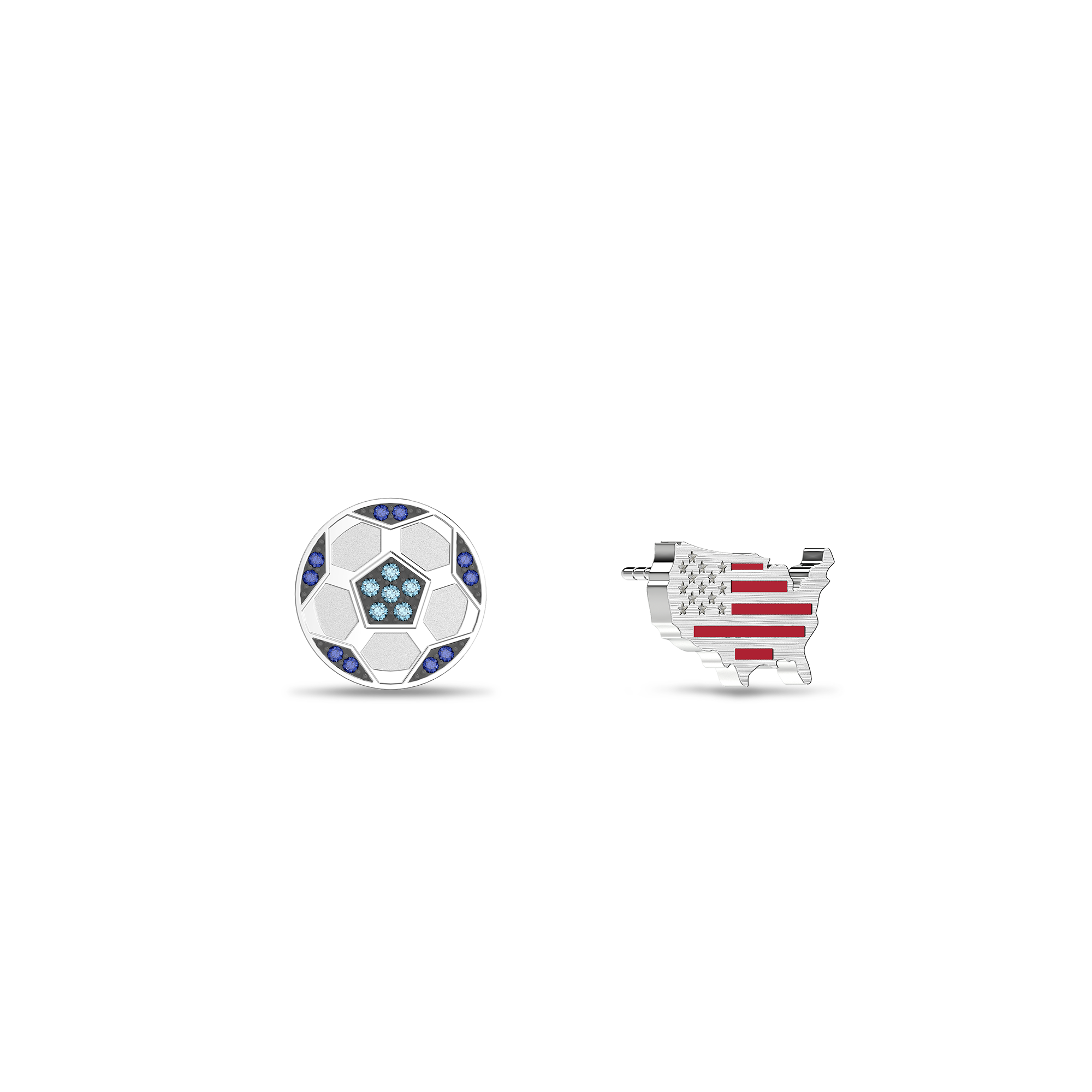 'World Cup 26' Diamond Earrings, USA