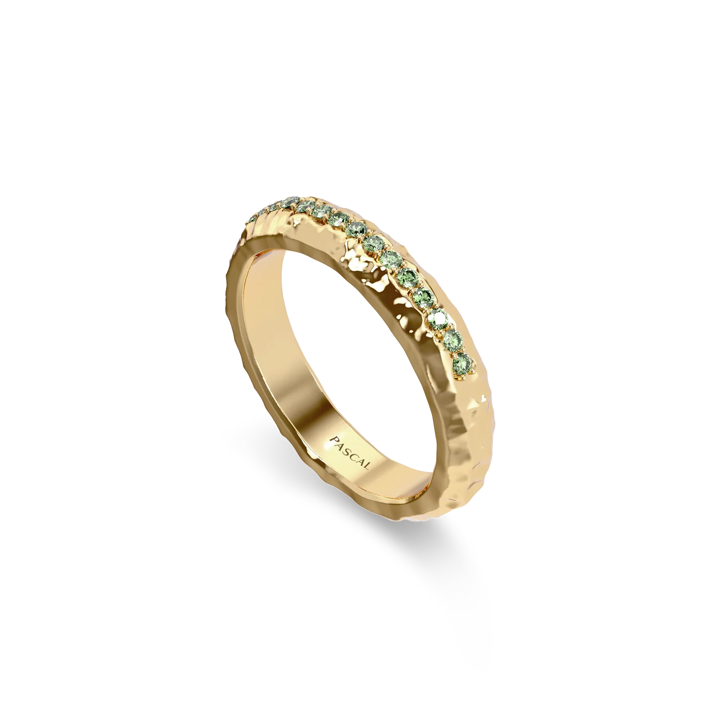 'Crunched' Bio-Versprechen Ring, Diamant Pavé