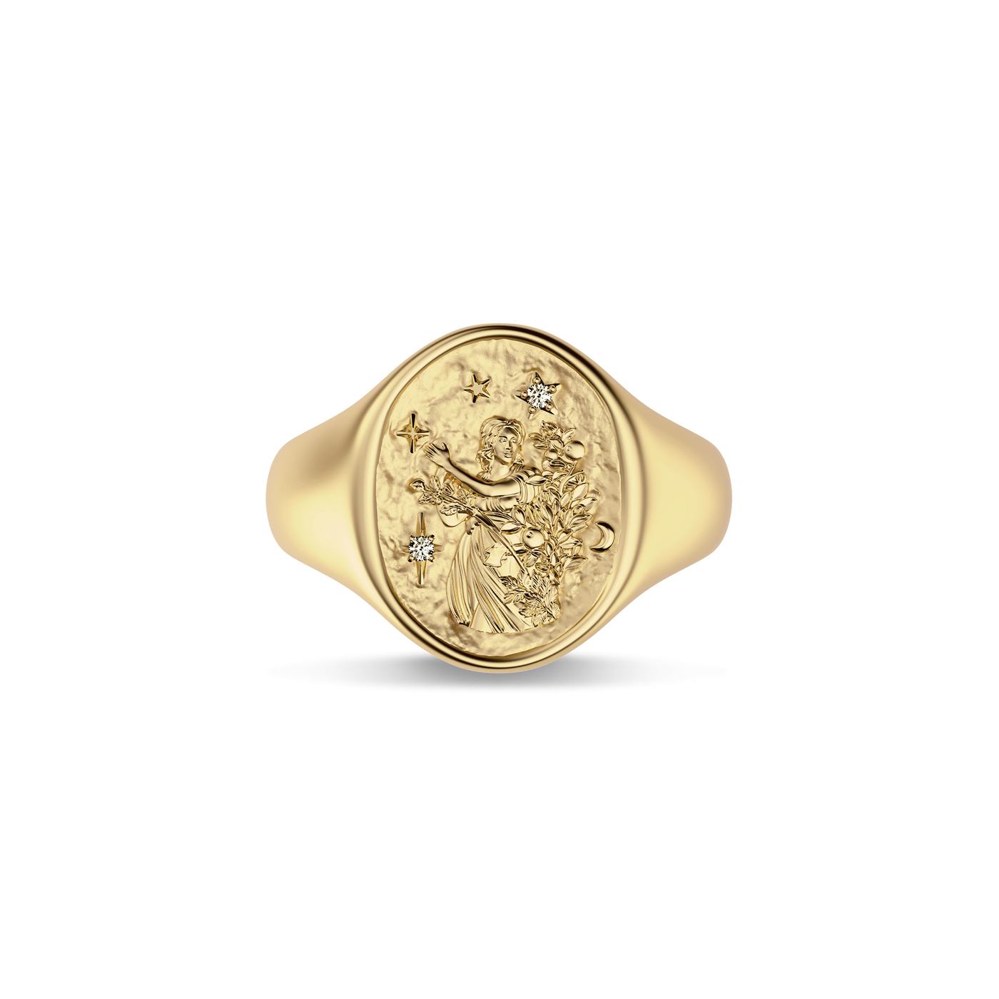 'Zodiac' Diamond Signet Ring, Virgo