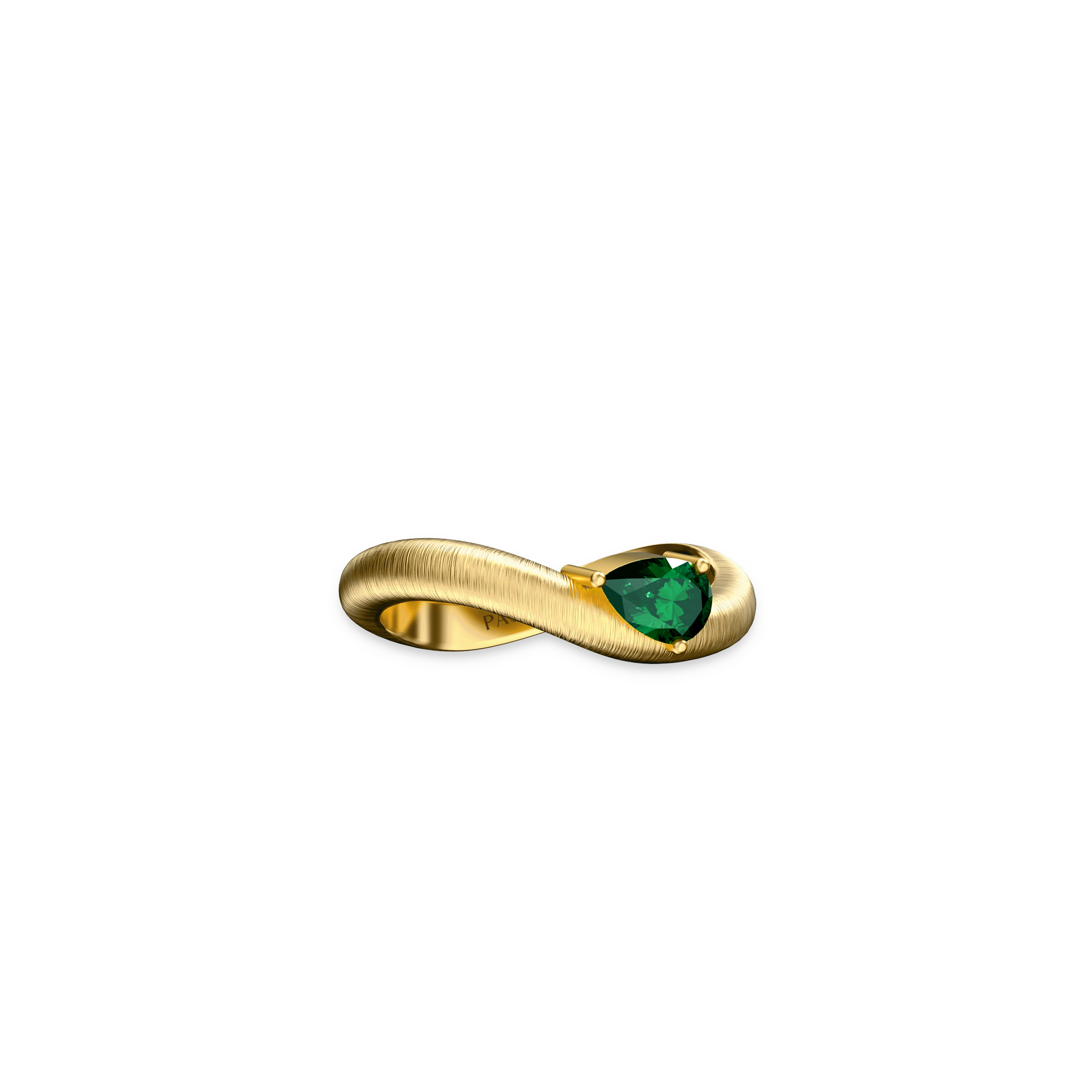 Stream Gemstone Ring - PASCAL#color_18k-yellow-gold-vermeil-green-gemstone