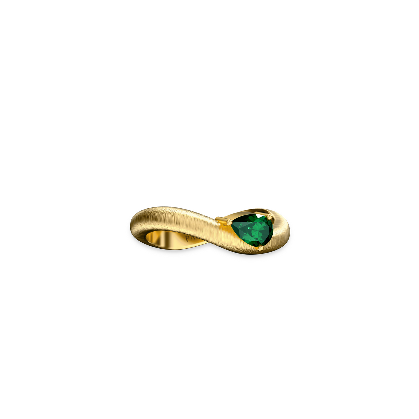 Stream Gemstone Ring - PASCAL#color_18k-yellow-gold-vermeil-green-gemstone