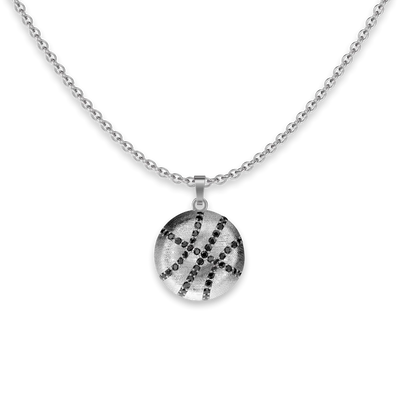 The Basketball Crooked Ball Pendant, Black Diamond Pavé - PASCAL