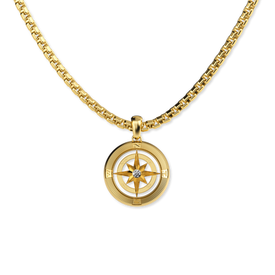 Compass Pendant, White Diamond - PASCAL