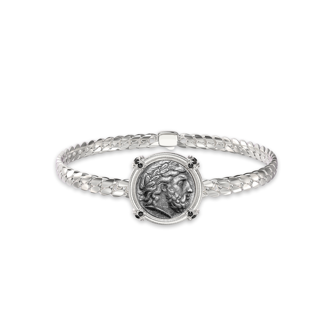 Pulsera de Moneda Zeus "The Great Civitas", Diamante Negro