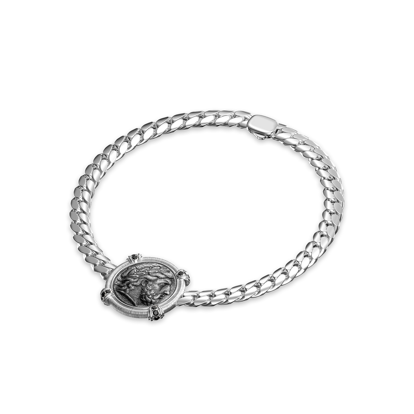 Pulsera de Moneda Zeus "The Great Civitas", Diamante Negro