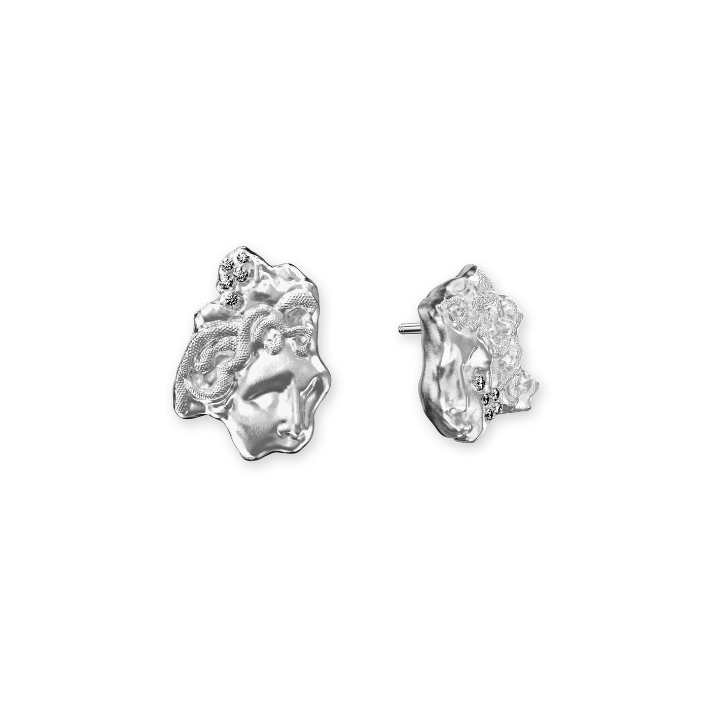 Pendientes de estatua Medusa 'Olympus', diamante blanco