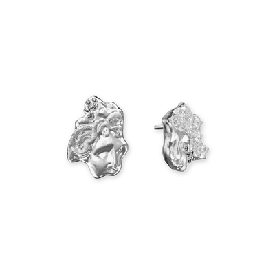 Pendientes de estatua Medusa 'Olympus', diamante blanco