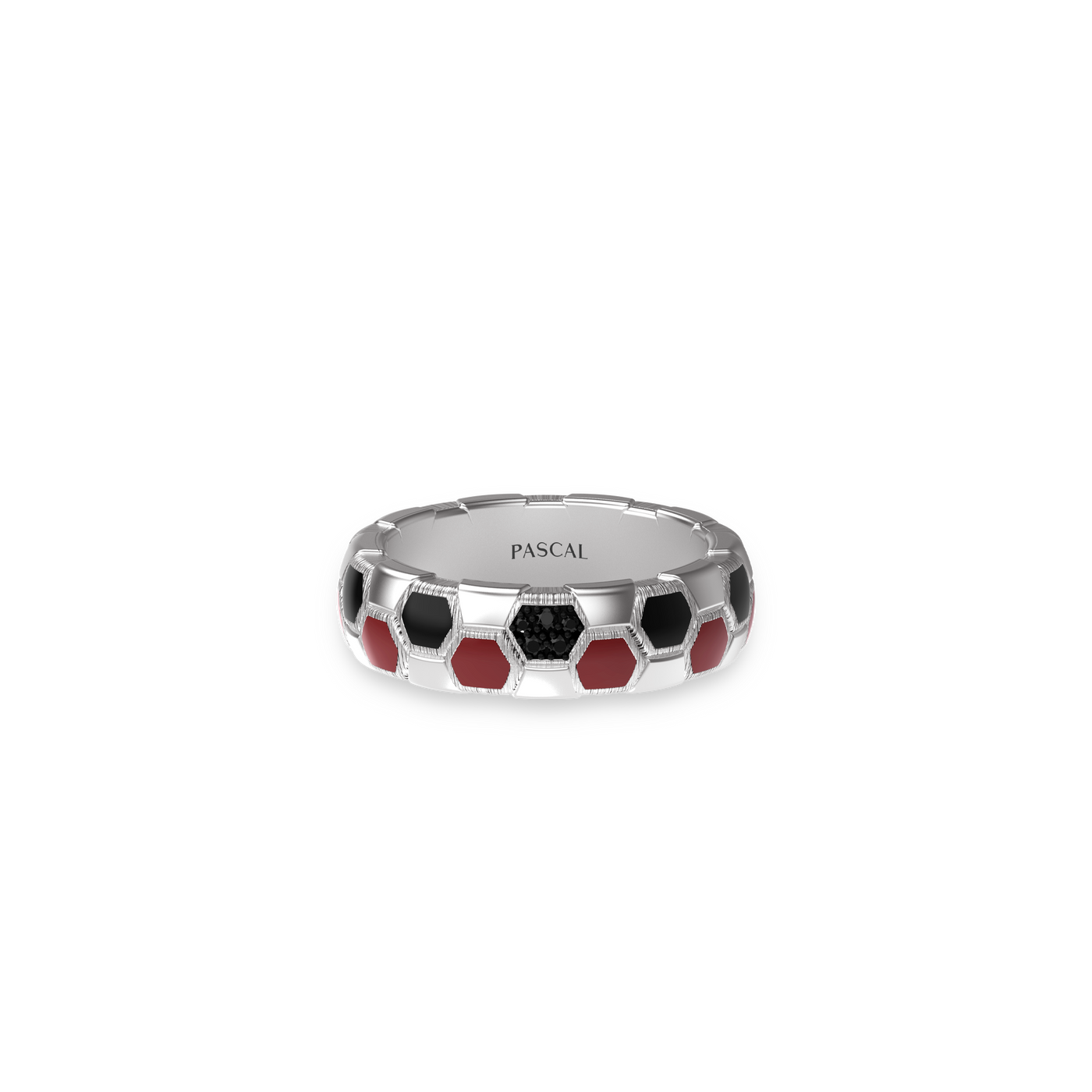 'The Soccer' Pharaohs Band Ring, Black Diamond