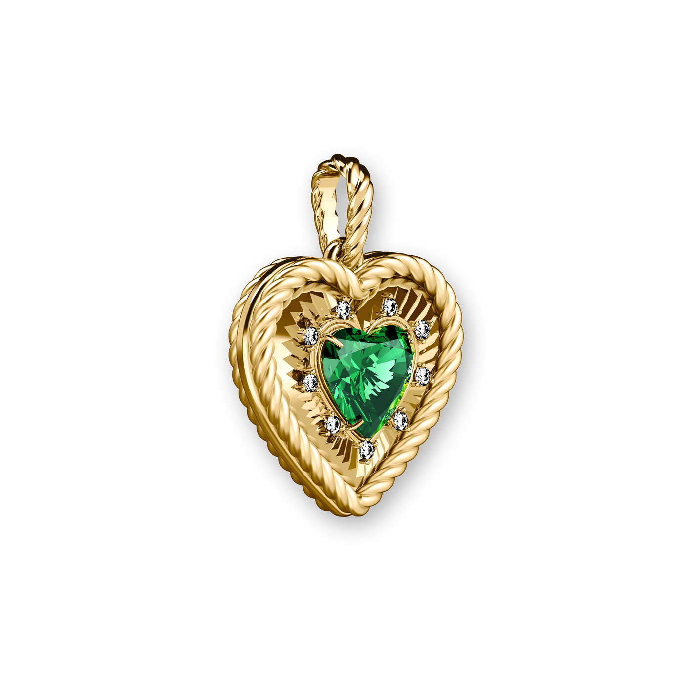 'The Bonbon' Heart Necklace, White Diamond