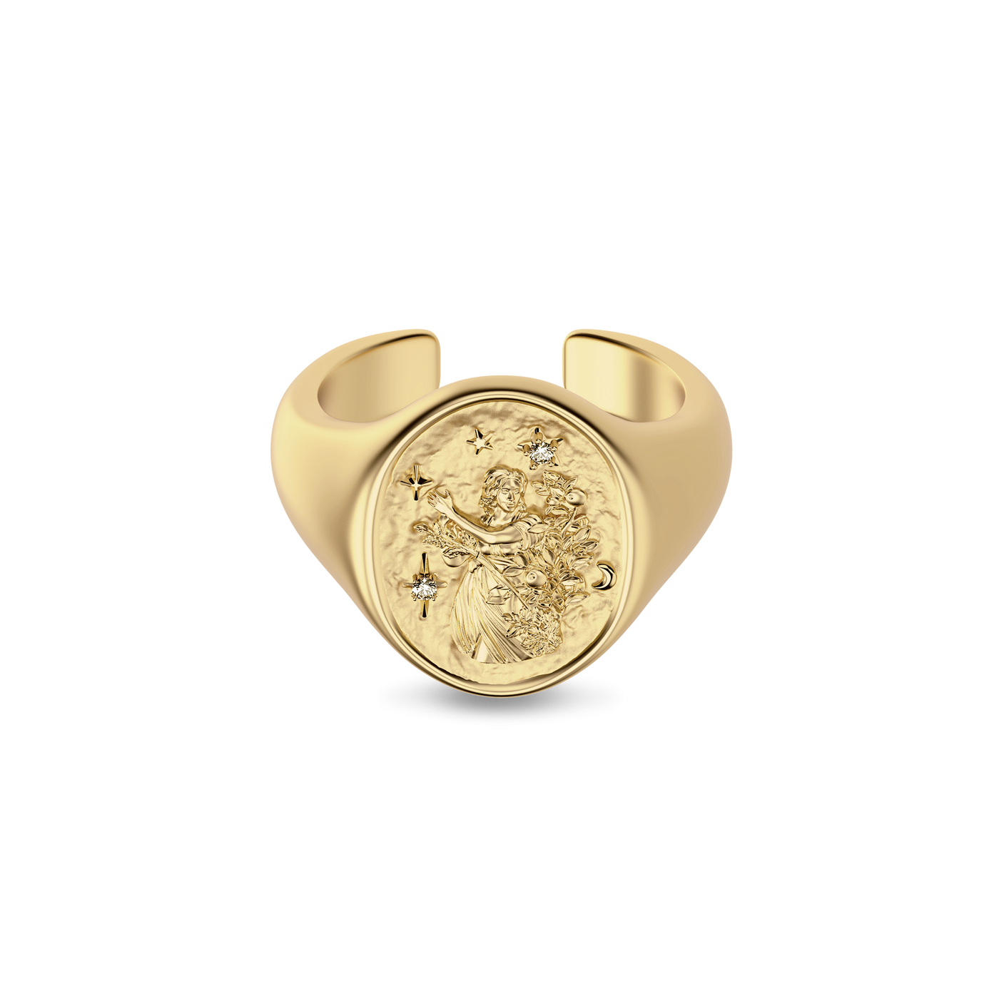 'Zodiac' Diamond Signet Ring, Virgo