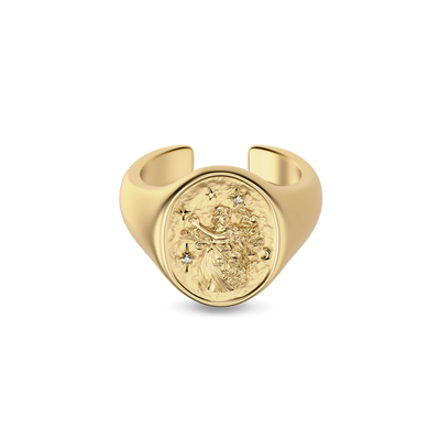 'Zodiac' Diamond Signet Ring, Virgo