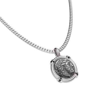 Ciondolo Moneta Zeus 'The Great Civitas', Diamante Nero